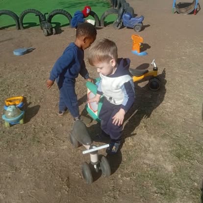 Ride-on adventures on the playground
