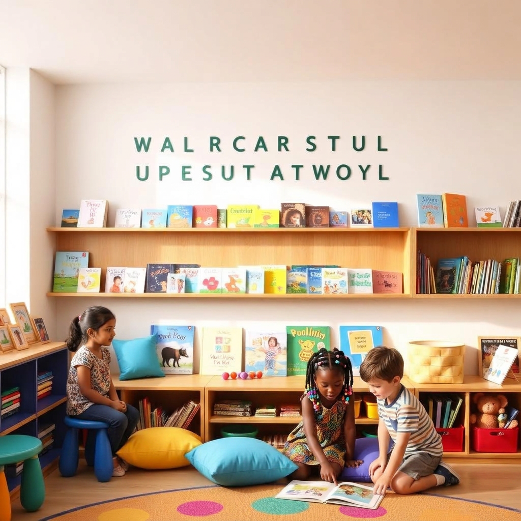 Cheerful reading corner in our classroom